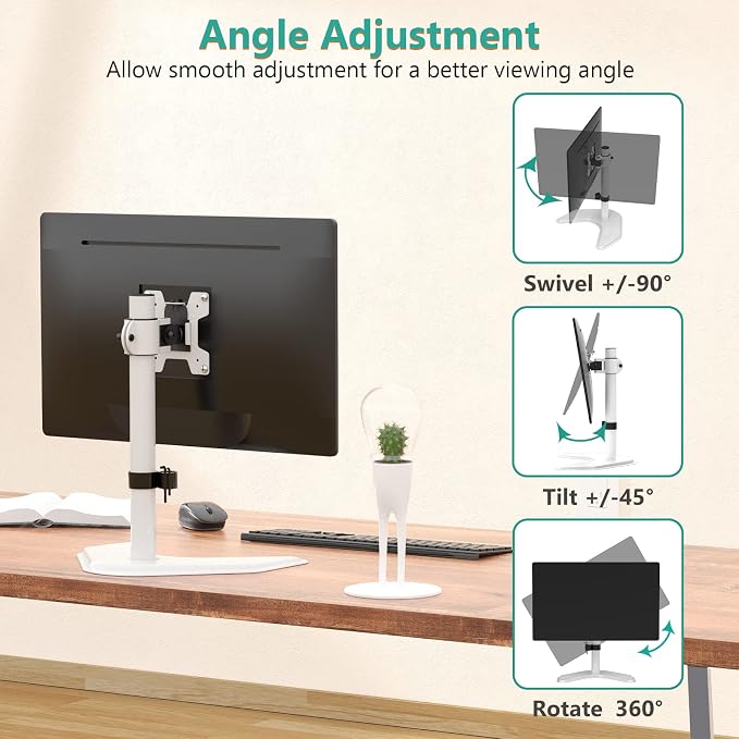 WALI Single Monitor Stand, Free Standing Desk Stand - Image 5