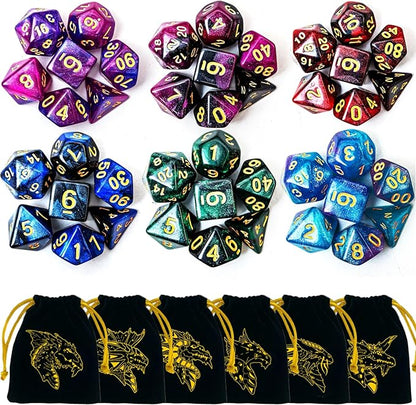 DND Dice Set 42 Pcs Polyhedral Dungeons and Dragons Rolling Dice by PUGED