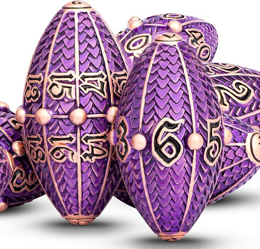 ARUOHHA DND Metal Dice Copper Purple Dragon Egg Dice by ARUOHHA