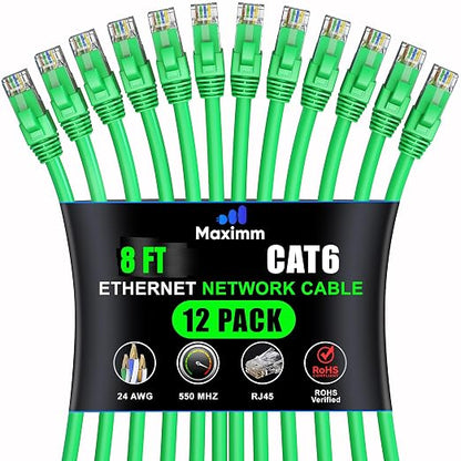 Maximm Cat 6 Ethernet Cable 8 Ft by MaximmCable