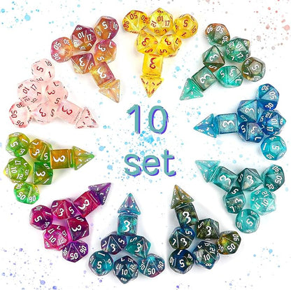 DND Dice Set, Surhugvy 10 X 7 Polyhedral Dice Set - Image 2