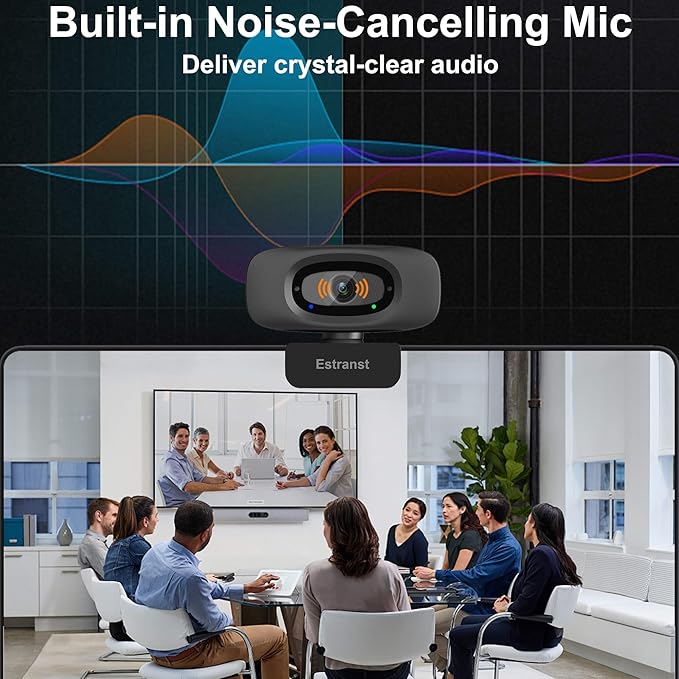 2K Quad HD Webcam with Privacy Cover & Noise-Canceling Microphone, Video Web - Image 3