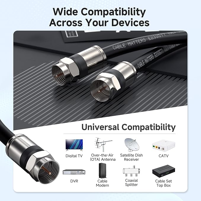 Cable Matters RG6 Coaxial Cable - 15ft - Image 5