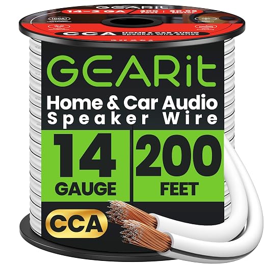 14AWG Speaker Wire, GearIT Pro Series 14 AWG Gauge Speaker Wire Cable Great Use by GEARit