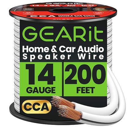 14AWG Speaker Wire, GearIT Pro Series 14 AWG Gauge Speaker Wire Cable Great Use by GEARit