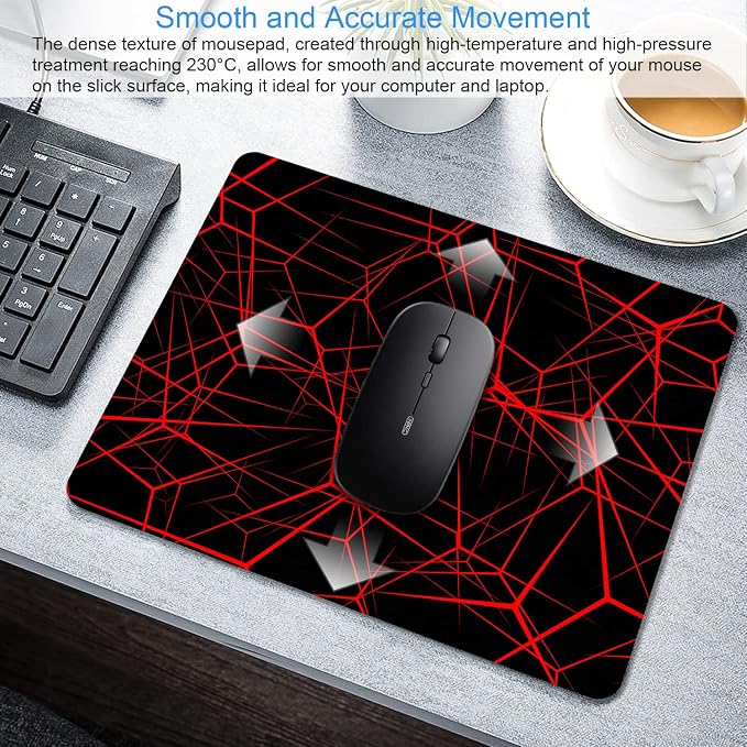 Abstract Lines Mouse Pad Personalized Design, Non-Slip Surface, Rubber Base - Image 3
