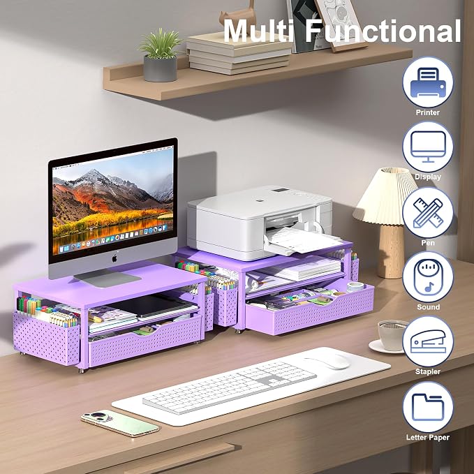 Desk Organizer and Accessories, Computer Monitor Stand Riser - Image 4