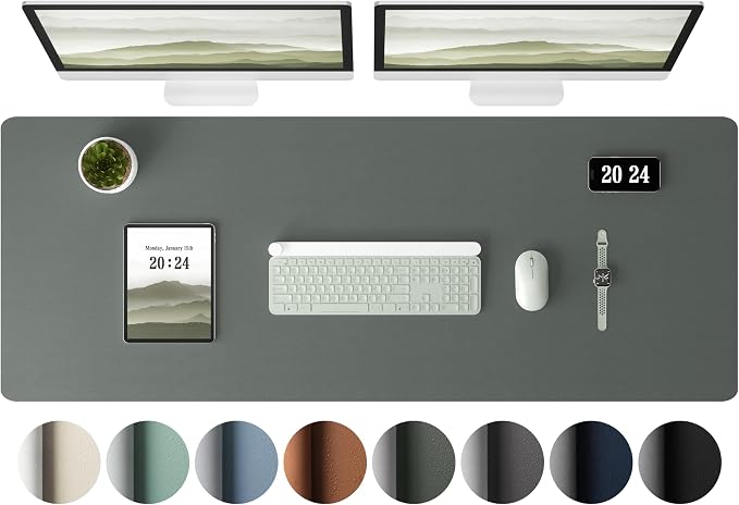 Aothia Leather Desk Pad Protector, Office Desk Mat, Large Mouse Pad, Laptop by Aothia