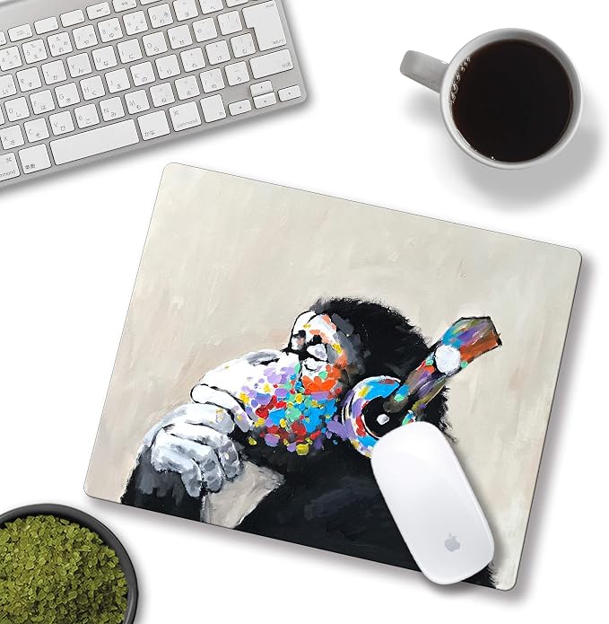Mouse pad, Mouse pad with Design, Gorilla Oil Painting Graffiti, Funny Home and - Image 7