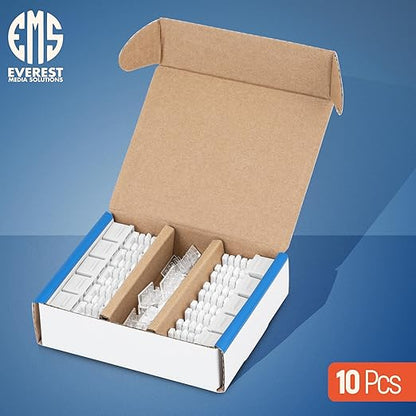 Everest 90° Angled RJ45 Cat6 Keystone Jacks 10-Pack in White - Image 2
