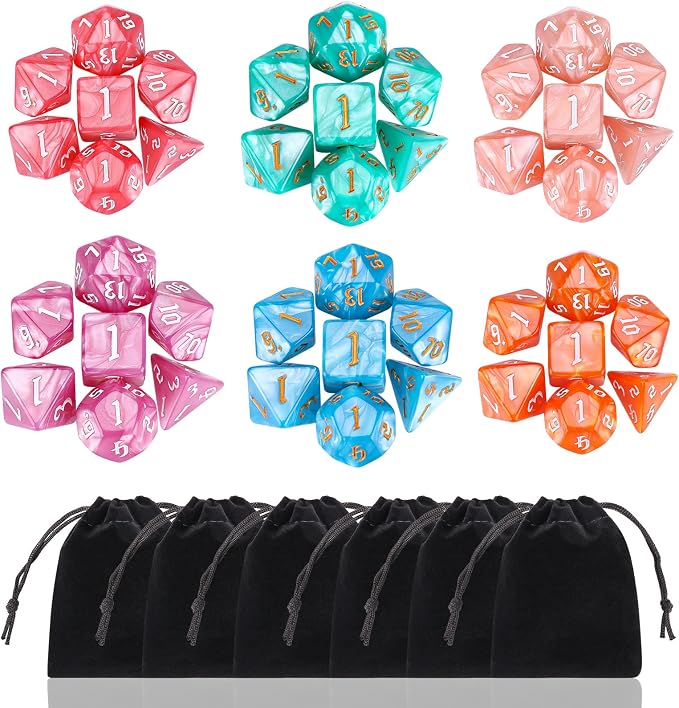 DND Dice, Surhugvy 6 X 7 Polyhedral Dice Set by Surhugvy