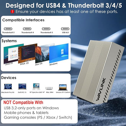 WAVLINK USB4 to 10Gbps Ethernet Adapter, USB-C to 10G Ethernet Network Adapter - Image 5
