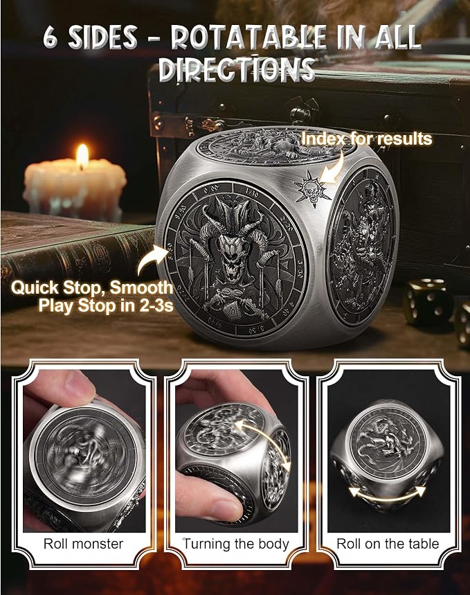 Kabinka Spinner Dice for 7 in 1 DND Dice Set, Unique Metal Dice for Dungeons - Image 5