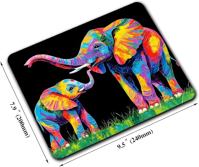Colorful Art Animal Elephant Mouse Pads - Image 2