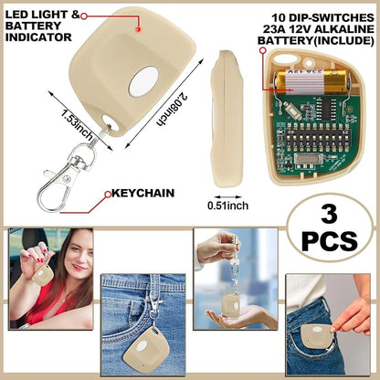 Kingdder 3 Pieces Gate Opener Remote Compatible - Image 2