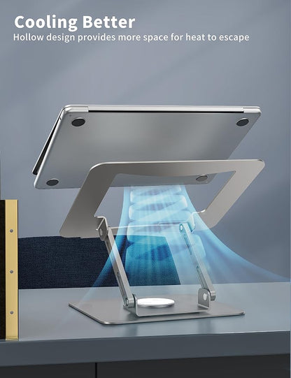 SOUNDANCE Laptop Stand with 360° Rotating Base, Ergonomic Computer Riser - Image 7