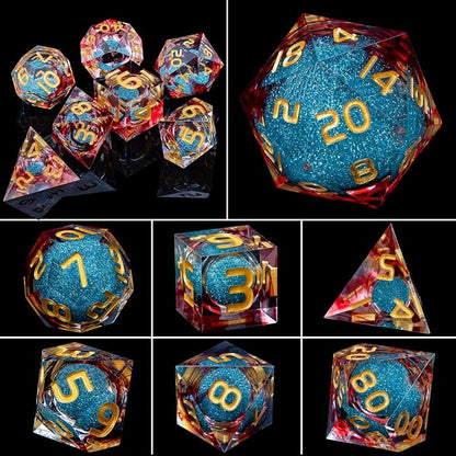 ARUOHHA Liquid Core DND Dice Set, Role Playing Dice Set D20 D12 D10 D8 D6 D4 - Image 5