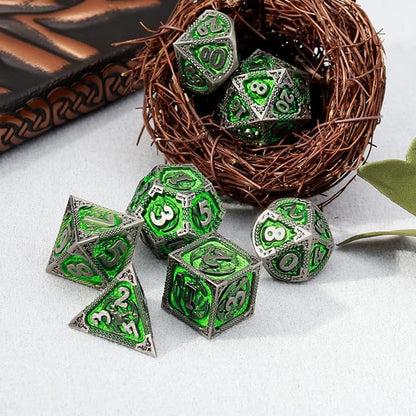 PJOY D&D Dice Set Metal DND Green Dice - Image 6