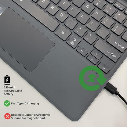 Keyboard for Microsoft Surface Pro Copilot+ / Pro 11 / Pro 10 / Pro 9 / Pro 8 / - Image 4