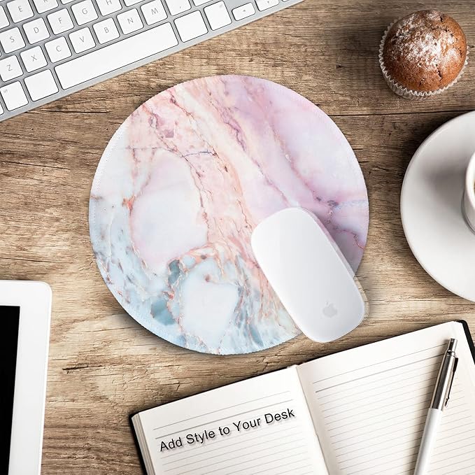 ITNRSIIET Marble Round Mouse Pad Pink Marble Customized Premium-Textured - Image 6
