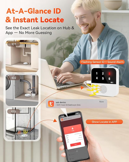 PILSAMAS WIFI Water Leak Detector 4-Pack + Samrt Hub - Image 4