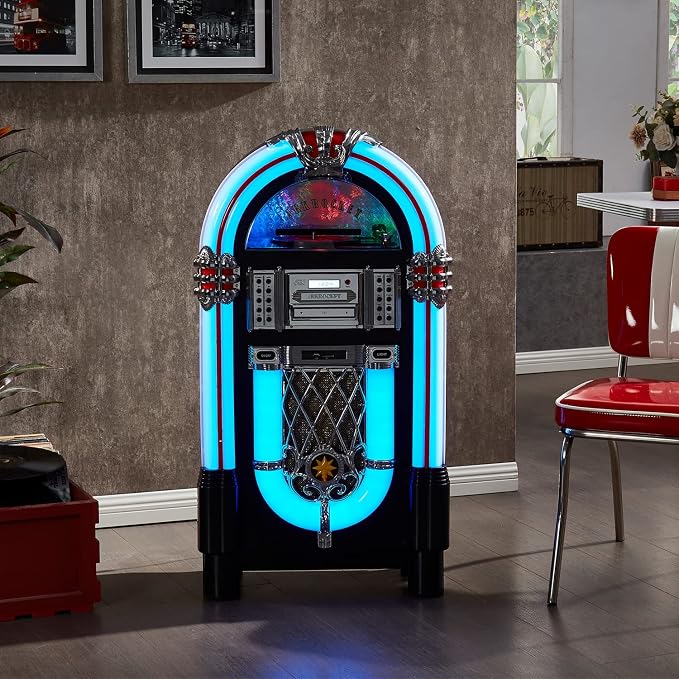 Arkrocket Taurus II Mid-Size Jukebox Vinyl Record Player Bluetooth USB SD CD - Image 4