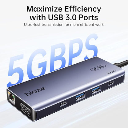 10-in-1 USB C Hub Multiport Adapter, 4K60Hz HDMI & VGA, 100W PD Charging - Image 4