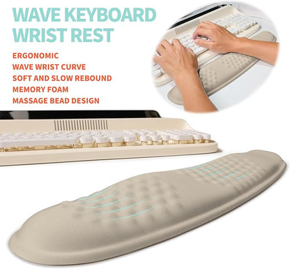 2-in-1 Ergonomic Set, Wave Rise Keyboard Wrist Rest and Massage Bulge Slope - Image 2