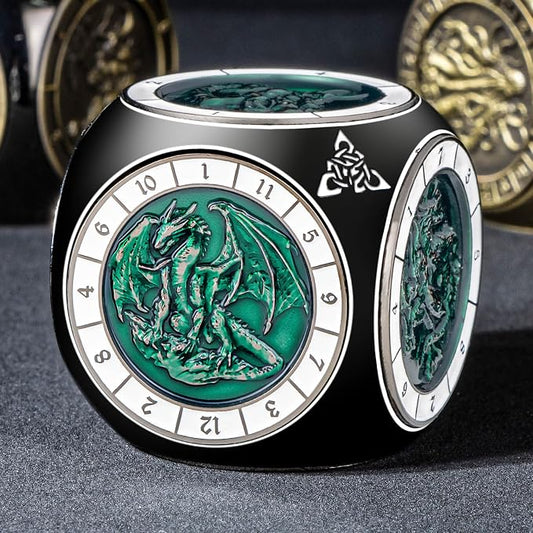 7 in 1 D6 Spinner DND Dice Set D&D, Metal Cube D and D Dice by Roycevon