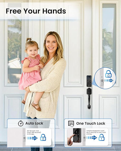 Smart Deadbolt Lock Set, Fingerprint 5-in-1 Keyless Entry Door Lock - Image 5