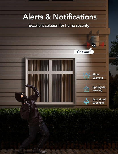 GNCC Solar Security Cameras Wireless Outdoor 2.4G WiFi, 360° View, - Image 5