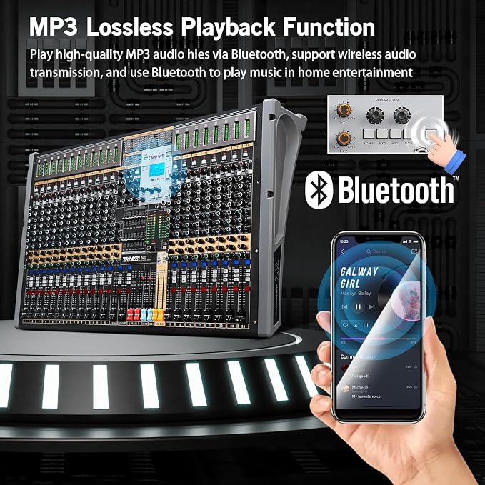 Professional Audio Mixer, 24 Channel Sound Board Mixing Console, Dual DSP Reverb - Image 5