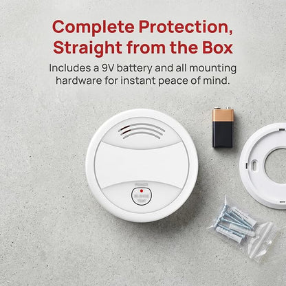 6 Pack Photoelectric Smoke Detector, 10-Year Battery Operated Fire Alarm - Image 3