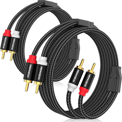 HOSONGIN RCA Cables 8FT 2 Pack, 2-Male to 2-Male RCA Audio Stereo Subwoofer by HOSONGIN