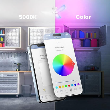 Feit Electric Smart LED Garage Light, 4000 Lumens RGBW Color Changing - Image 4