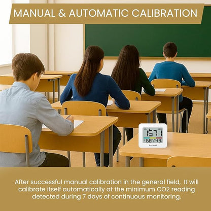 CO2 Monitor Air Quality Monitor Indoor Battery Powered, Portable Temperature - Image 7