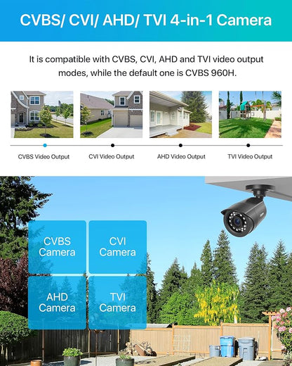 ZOSI 2.0MP 1080p 1920TVL Outdoor Indoor Security Camera, Hybrid 4-in-1 - Image 6