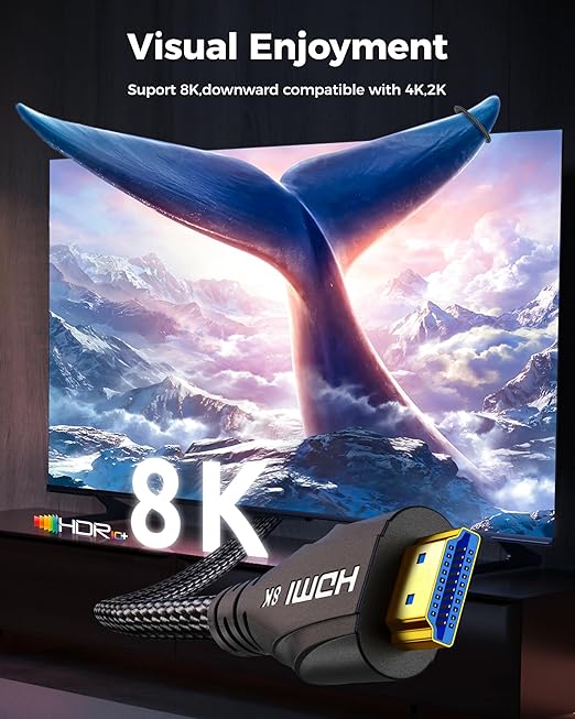 HDMI Cable 3.3FT 2Pack, Certified 8k Ultra High Speed HDMI Cable, 8K 60hz - Image 4