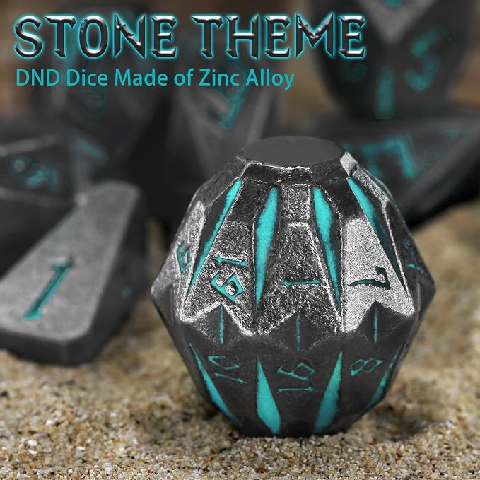 Dungeons and Dragon Dice of 7, Metal Dice Set D and D Polyhedral DND Dice Set - Image 3