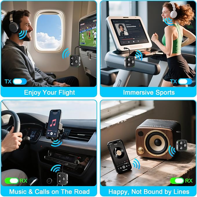 2025 Pro Bluetooth 5.4 Transmitter Receiver, 2-in-1 Wireless Audio Adapter - Image 6