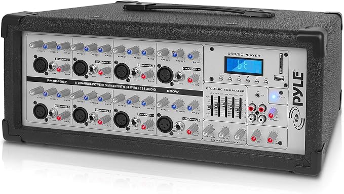 Pyle 800W Bluetooth Stage Powered Mixer by PyleUSA