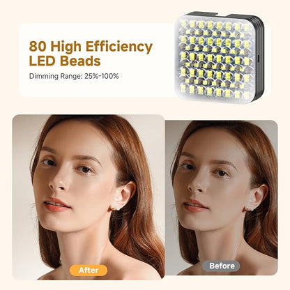 80 LED Selfie Light with 3 Modes, Portable Phone Light with Clip & 1/4 in Screw - Image 3