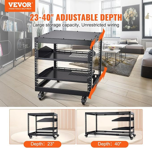 VEVOR 9U Open Frame Server Rack, Free Standing or Wall Mount Network Server Rack - Image 2
