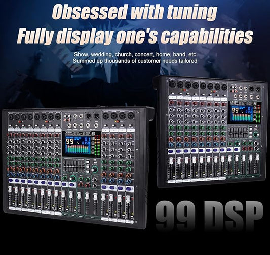 GF12 Multifunction 12 Channel Audio Mixer Stage Performance Mixer Isolated - Image 2