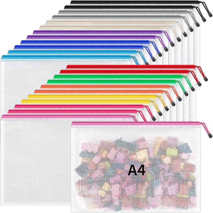 Umriox 24 Pack 12 Colors Zipper Pouches by UMRIOX