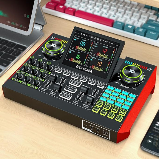 Audio Mixer, Sound Board for Pc/Phone Live Streaming Singing Gaming, Sound by tenlamp