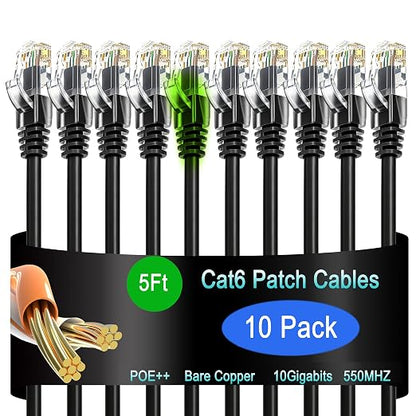 Cat6 Ethernet Patch Cable 5 ft, Cat6 Patch Cable by Lysymixs