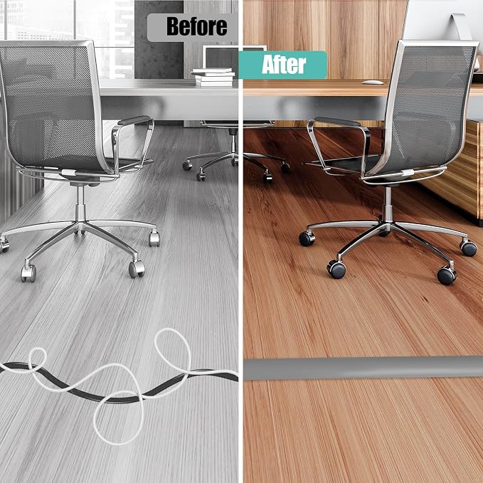Floor Cord Cover Self Adhesive Cord Hider, 3.3FT Cable Management, Extension - Image 5