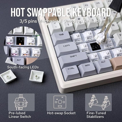EPOMAKER Galaxy100 QMK/VIA Wireless Gaming Keyboard, Aluminum Shell, Pre-Lubed - Image 6