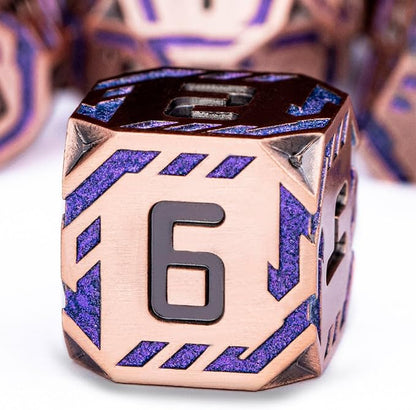 Metal DND Sci-fi Dice Set 7PCS Stripe Polyhedral Dice - Image 3